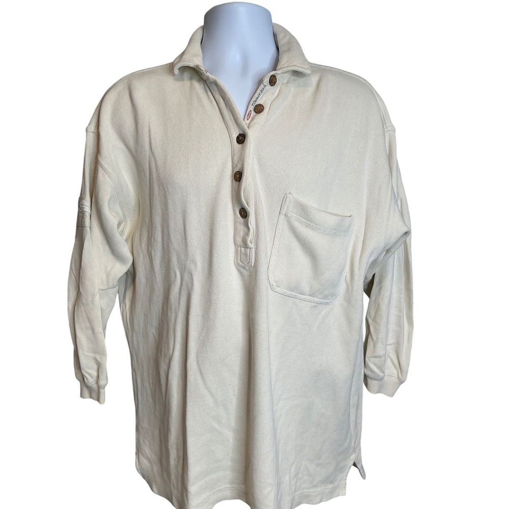 Tommy Bahama Men's Beige Cotton Pullover Est‎ Sz XL Soft Comfy Layers Weekends